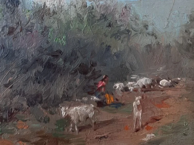 1838-José Ruiz y Blasco - Pastorella in campagna